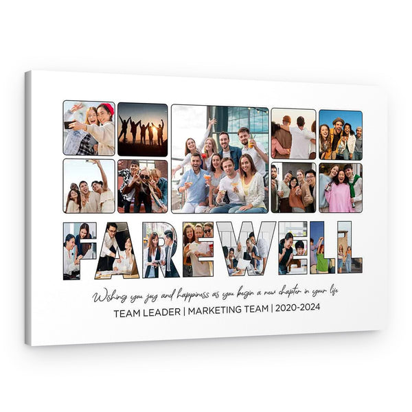 Farewell Photo Collage Personalized Gift For Coworker Canvas Print