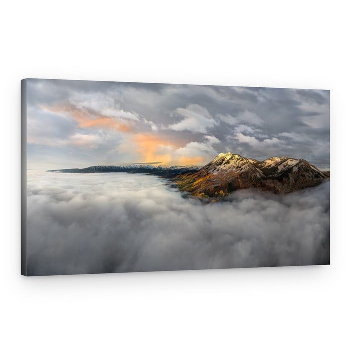 Golden Peaks Above Clouds – Canvas Print