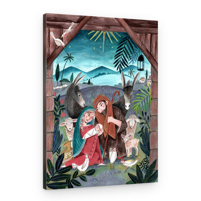 Christmas with Mary and baby Jesus – Canvas Print