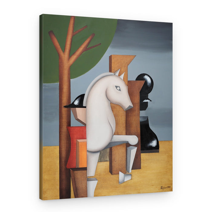 Strategic Chess Knight – Canvas Print