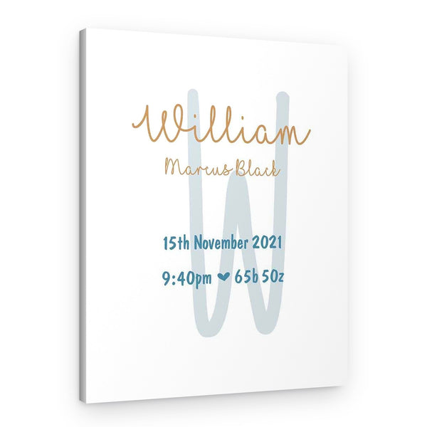 New Baby Custom Name Canvas Print