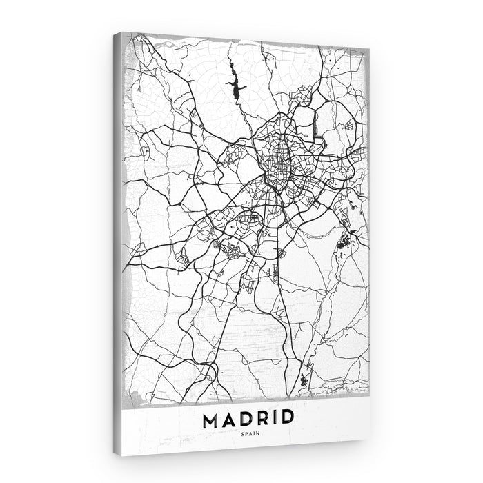 Madrid Spain Road Map – Canvas Print