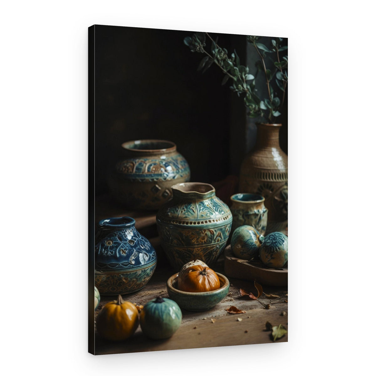 Ceramic Harvest Scene – Canvas Print