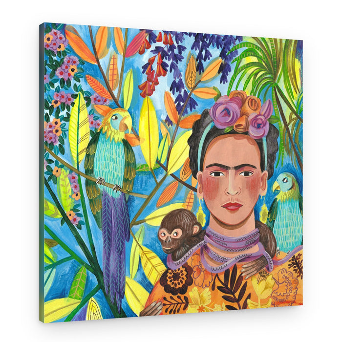 Frida and her parrots – Canvas Print