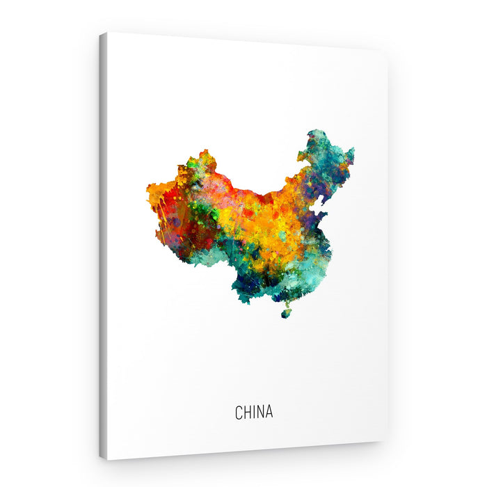 Vibrant China Map – Canvas Print