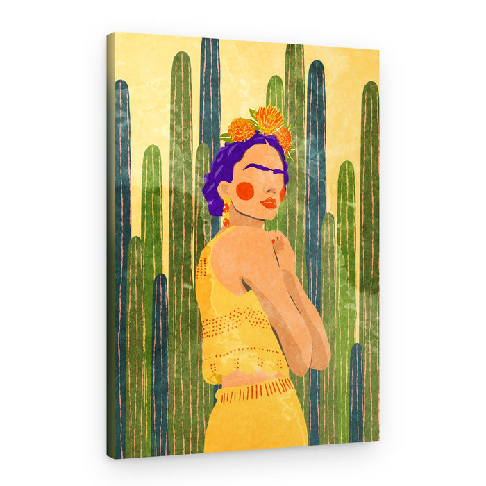 Frida and cacti – Canvas Print