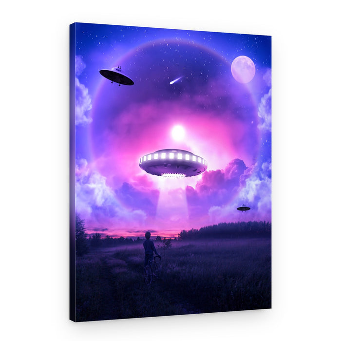 UFO Night Encounter – Canvas Print