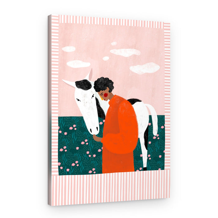 Girl And Her Horse – Canvas Print