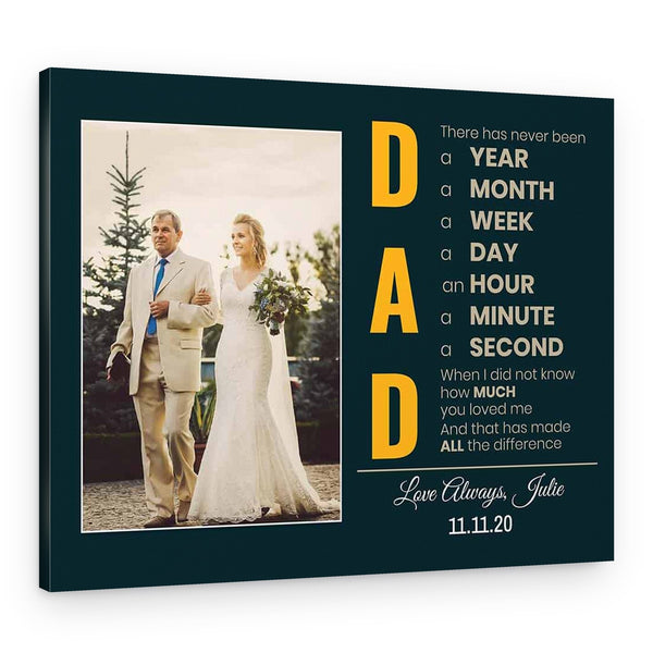 Dad There Has Never Been Year Month Week Custom Photo Canvas Print