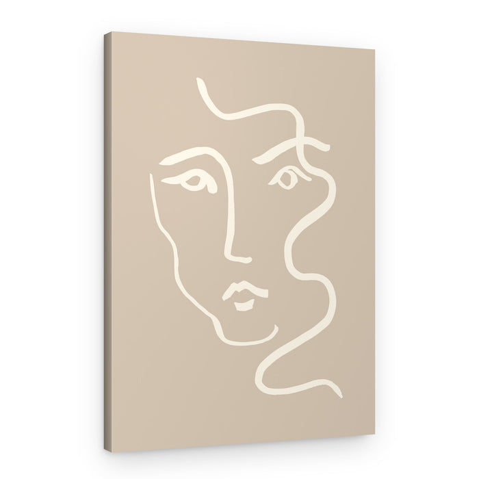 Elegant Line Art Portrait – Canvas Print