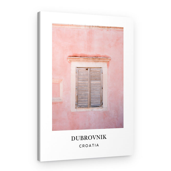 Pink Dubrovnik Croatia travel poster – Canvas Print