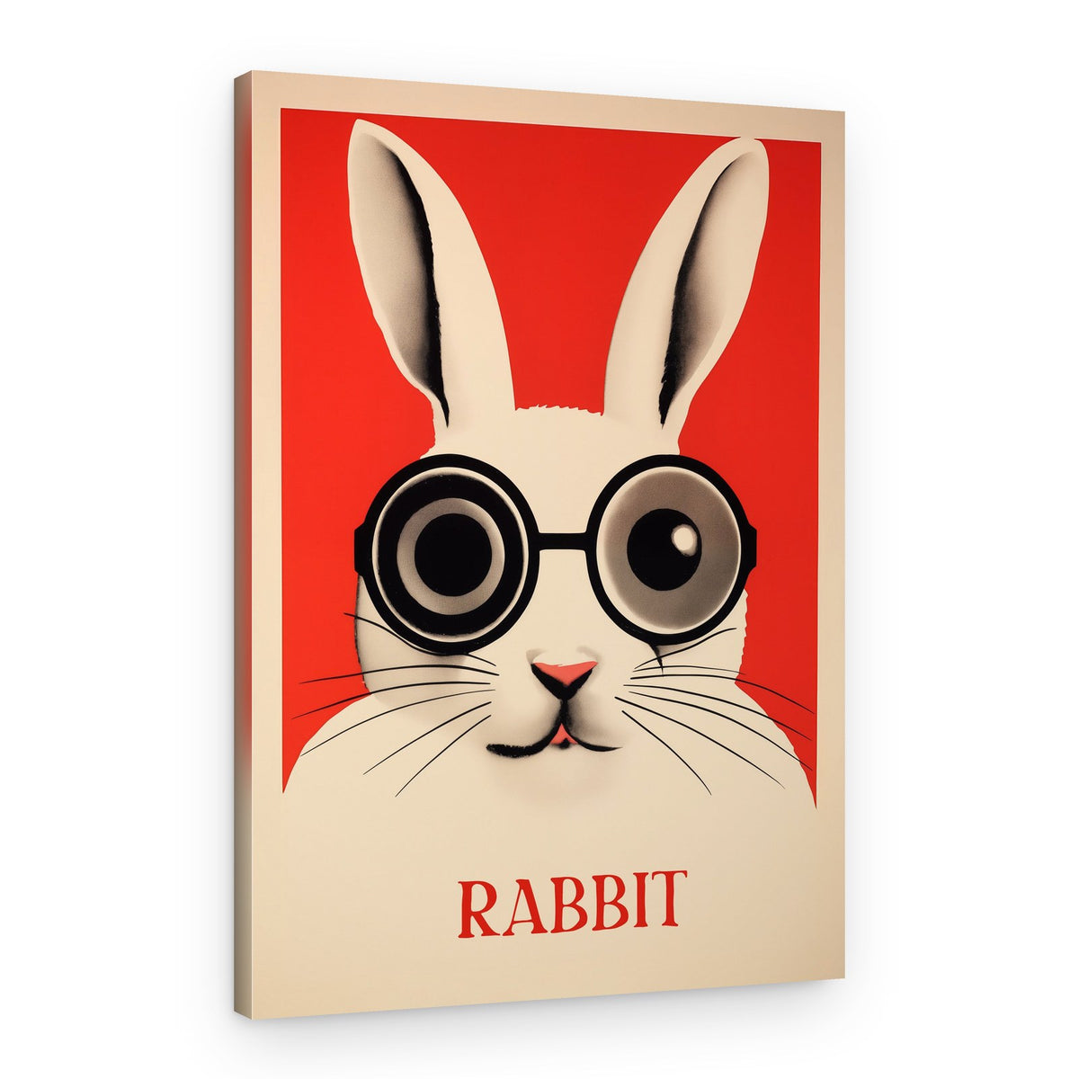 Nerdy Rabbit Portrait – Canvas Print