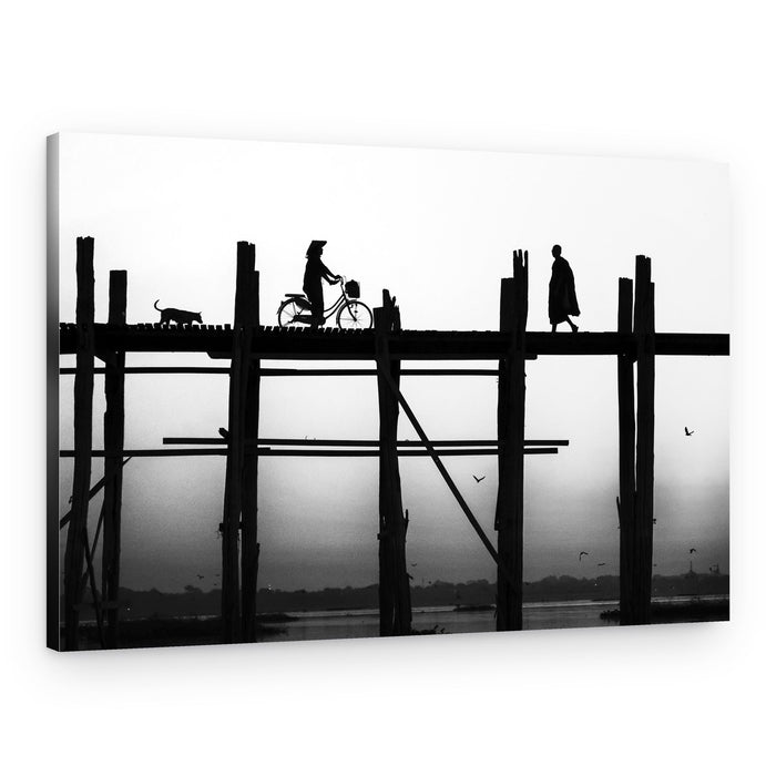 U Bein Bridge Silhouettes – Canvas Print