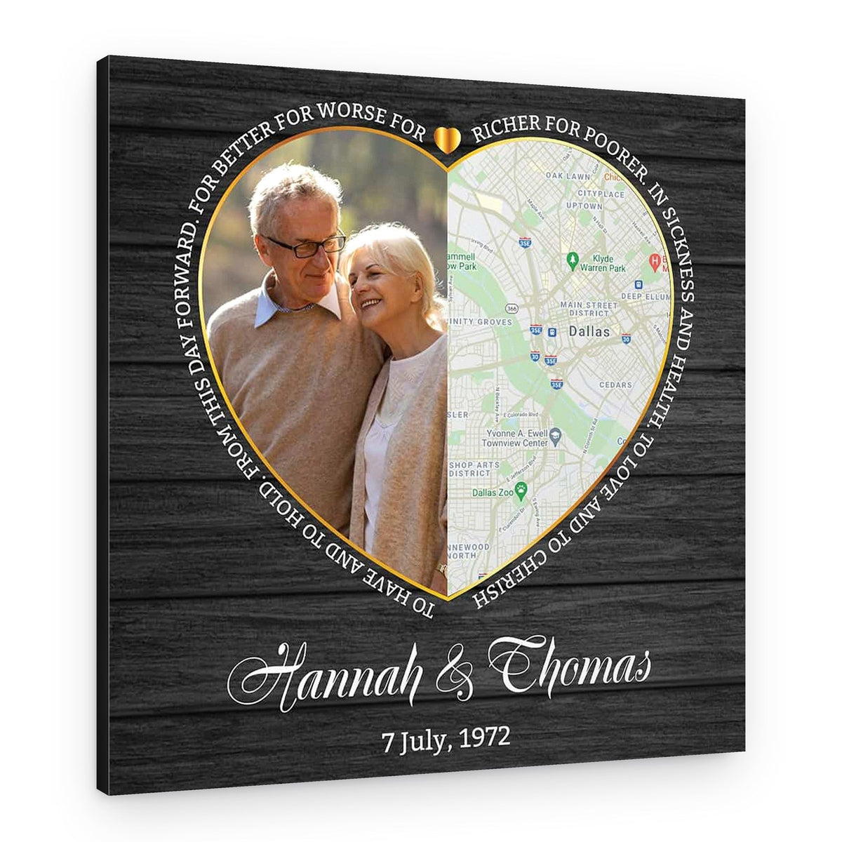 50th Anniversary Custom Photo Map Canvas Print – Canvas Print