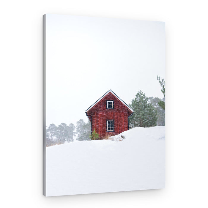 Peaceful Winter Cabin – Canvas Print