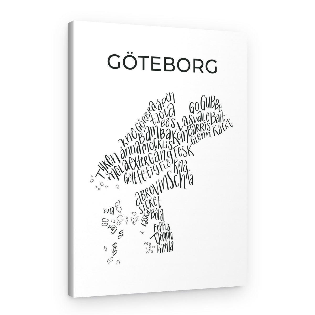 Gothenburg Slang Map – Canvas Print