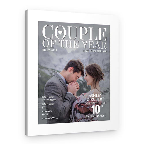 10th Anniversary Couple of the Year Magazine Cover Custom Canvas – Canvas Print – Design B