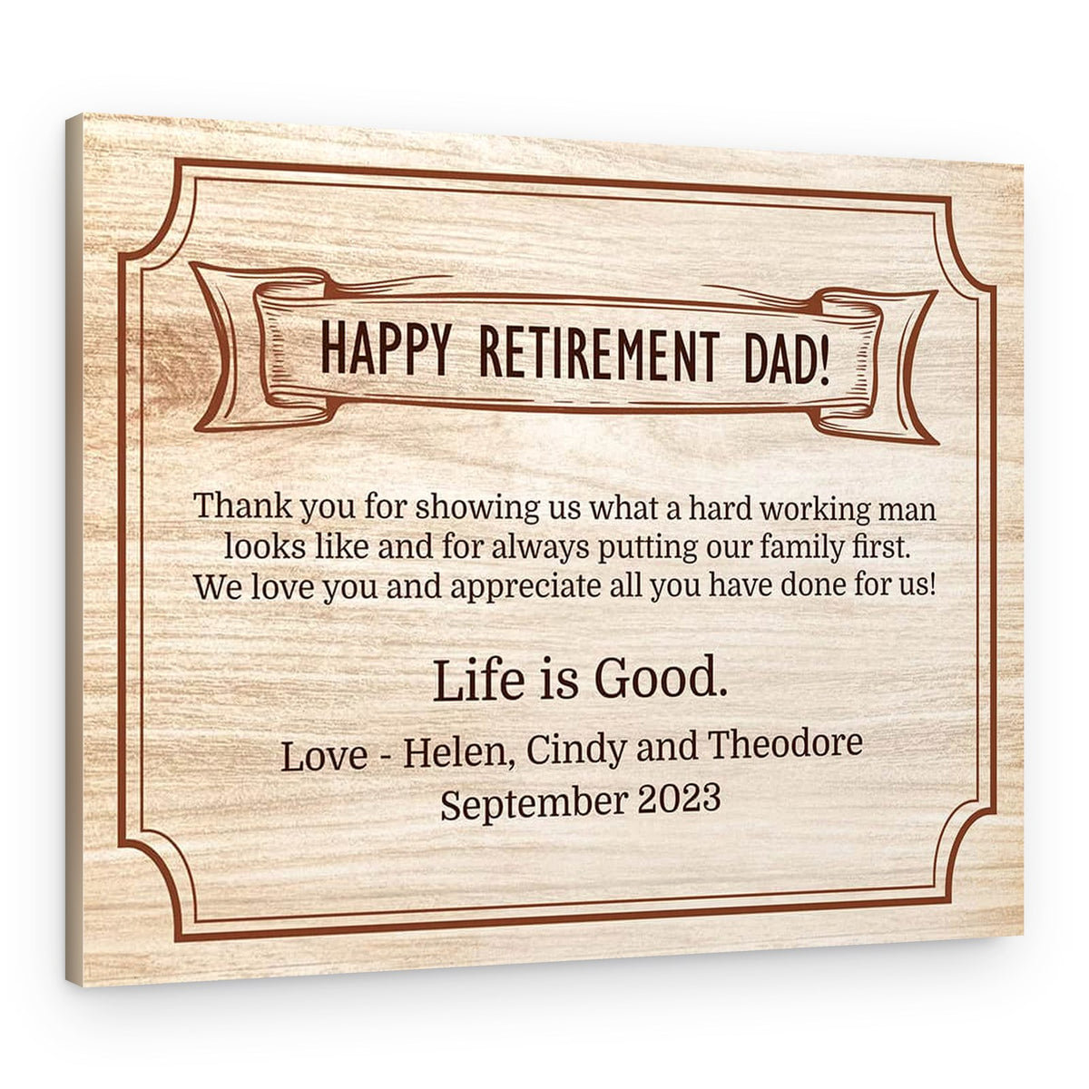Custom Wood Retirement Gift For Dad Canvas Print – Canvas Print