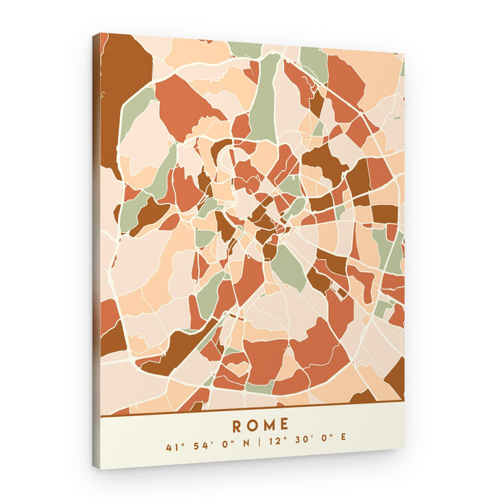 Earthy Rome City Map – Canvas Print