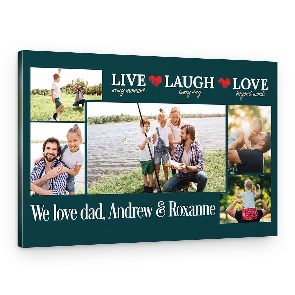 Live Every Moment Laugh Every Day Love Beyond Words – Photo Collage Canvas – Canvas Print