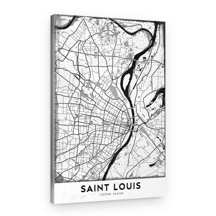 Saint Louis City Map – Canvas Print