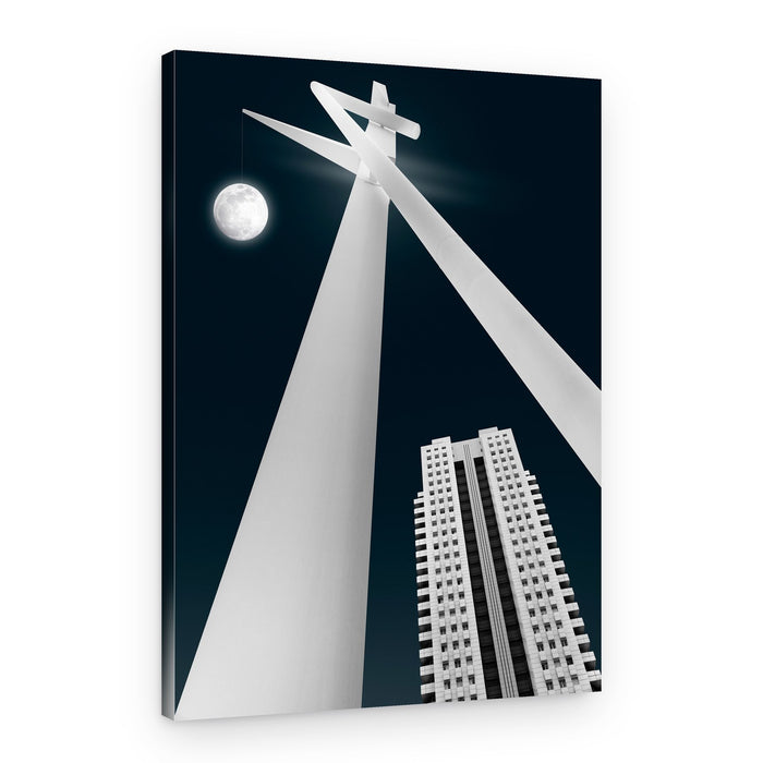 Modern City Moon – Canvas Print