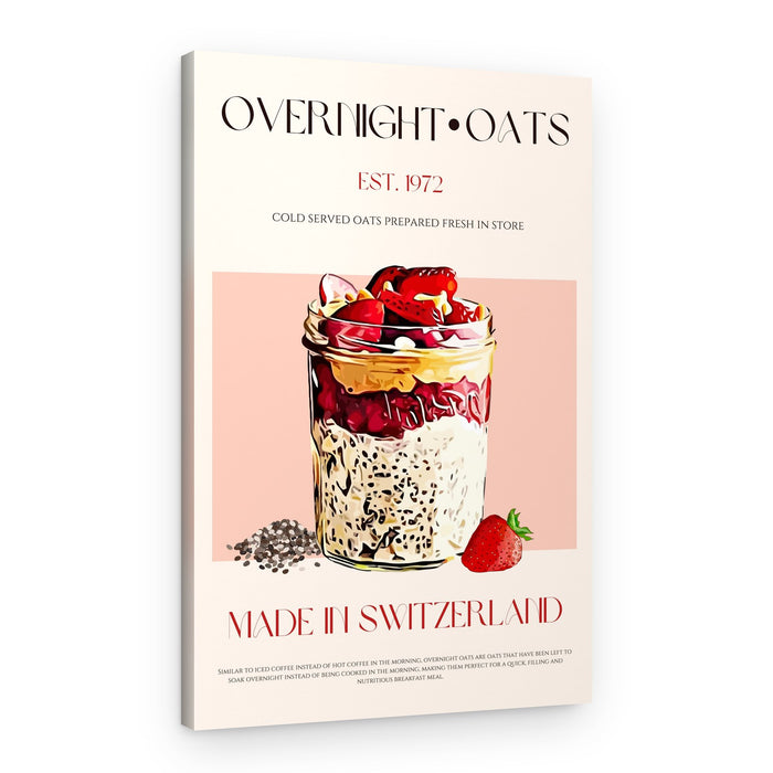 Strawberry Overnight Oats – Canvas Print