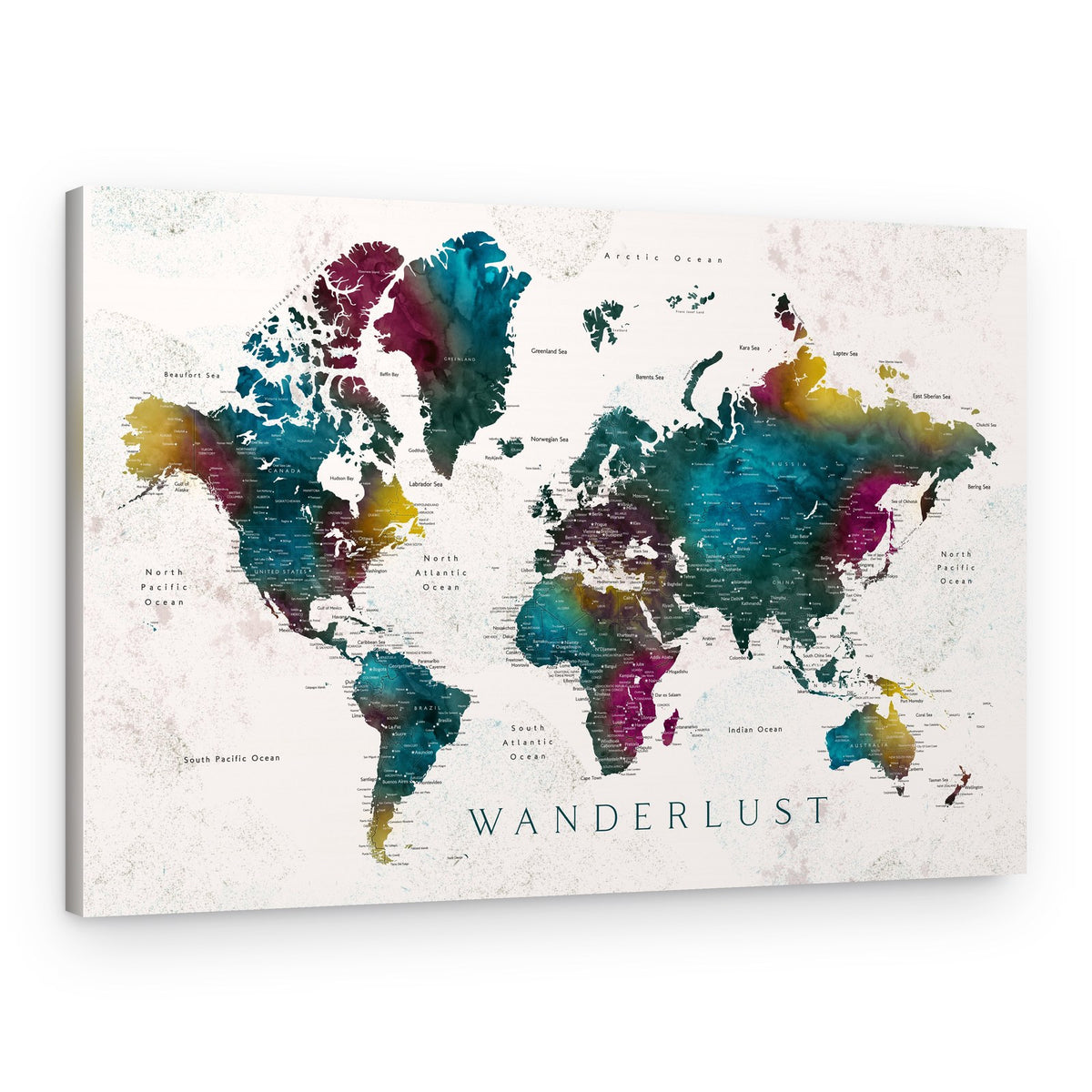 Vibrant World Map – Canvas Print