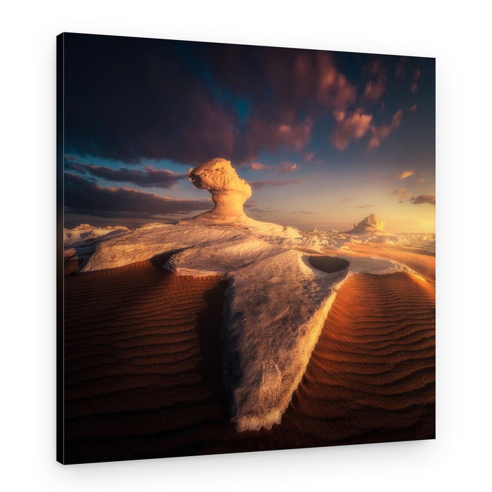 Sunset White Desert Rocks – Canvas Print