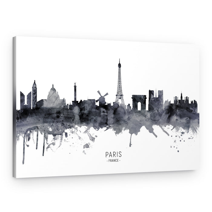 Paris Watercolor Skyline – Canvas Print
