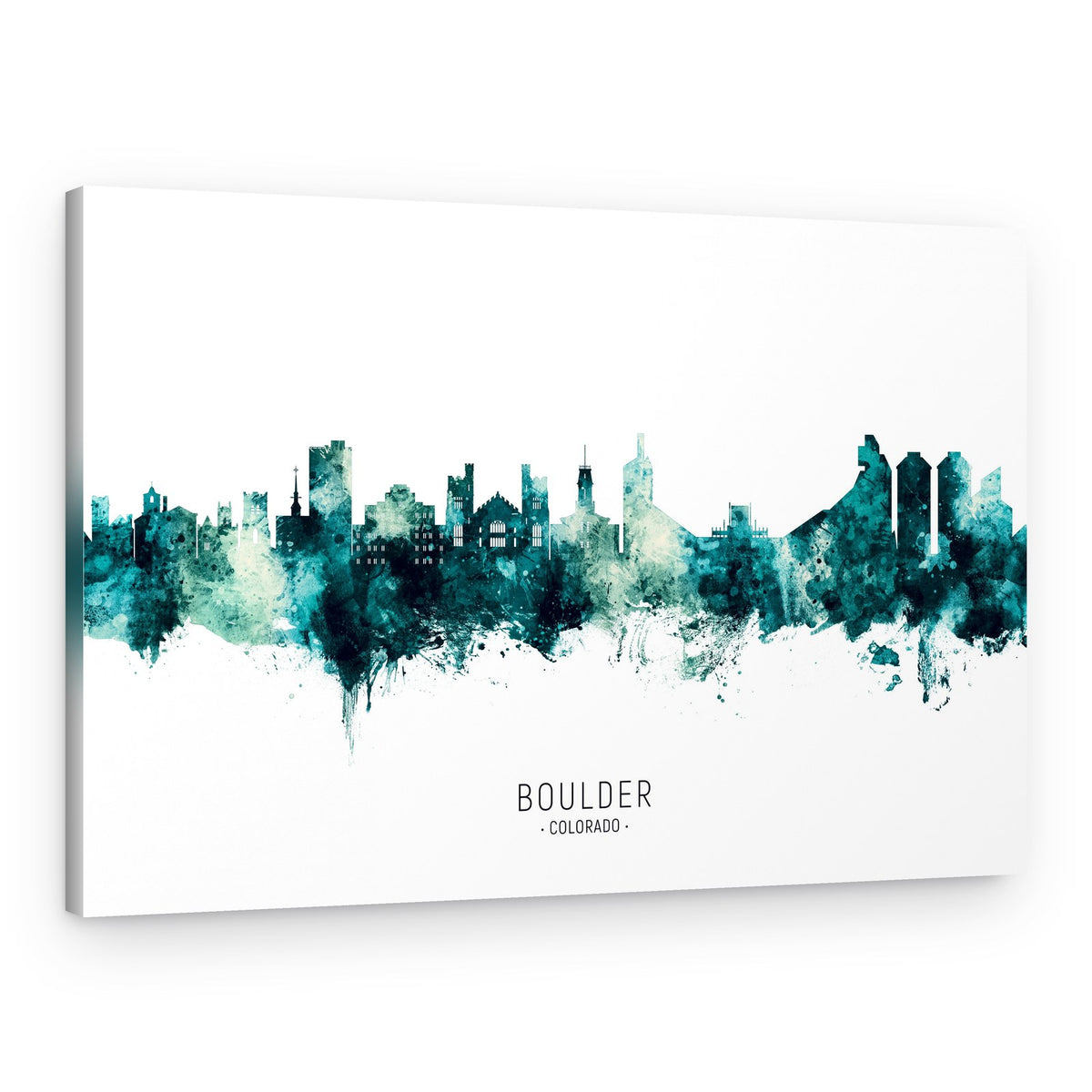 Watercolor Boulder Skyline – Canvas Print
