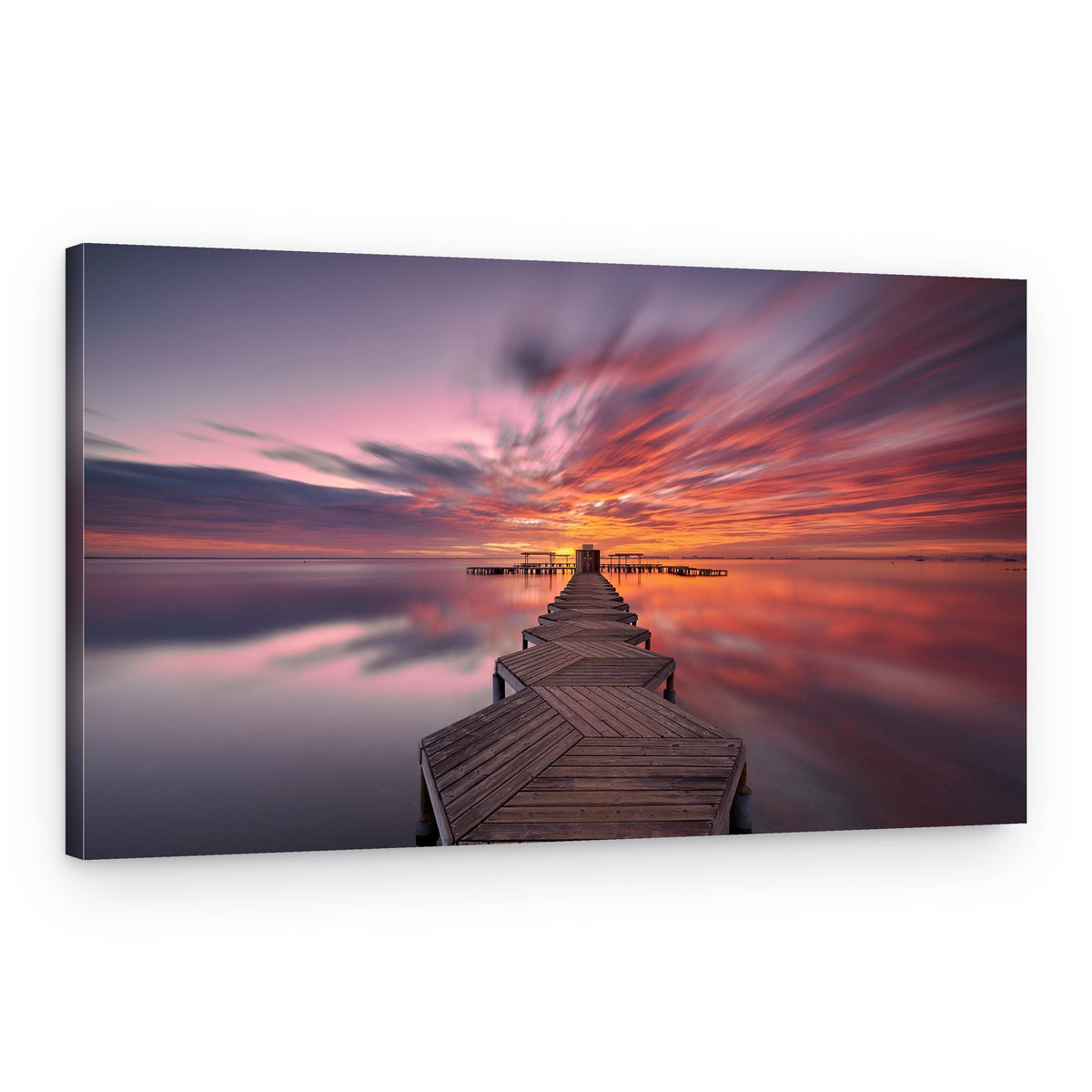 Vibrant Sunset Pier – Canvas Print