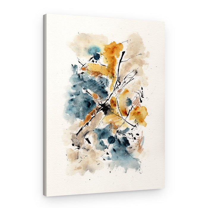 Fluid Abstract Gold Teal – Canvas Print