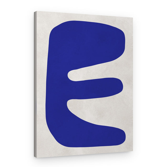 Minimalist Blue E – Canvas Print