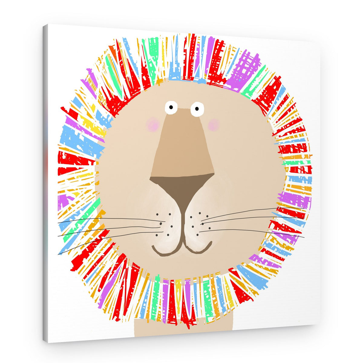 Playful Rainbow Lion – Canvas Print