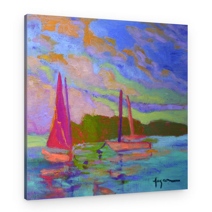 Sailboats at Dusk – Canvas Print