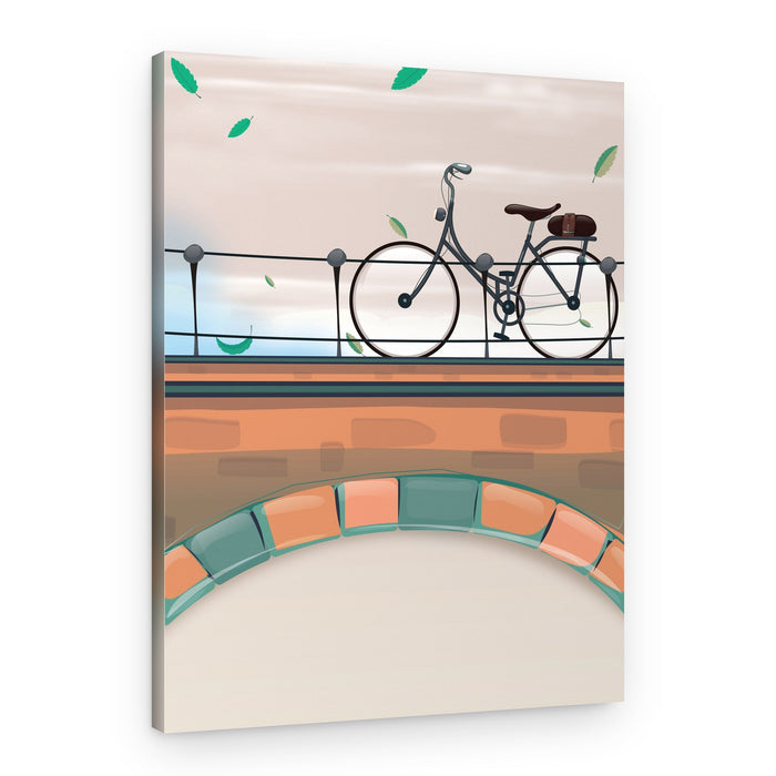 Autumn Bicycle Bridge – Canvas Print
