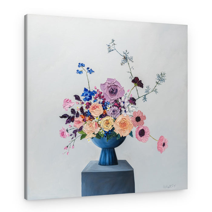Pastel Bouquet in Blue – Canvas Print