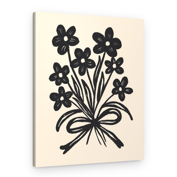 Black Floral Bouquet – Canvas Print