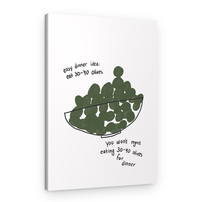 Olive Dinner Delight – Canvas Print