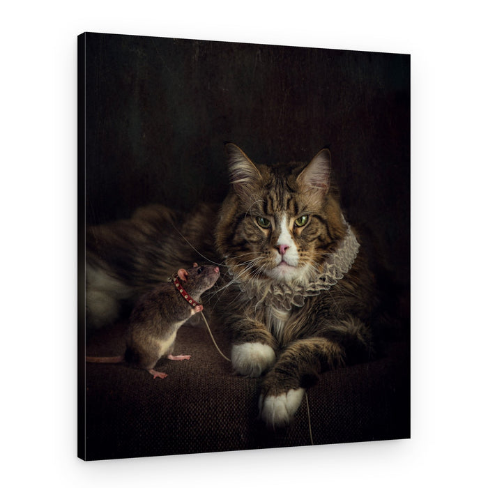 Regal Cat and Rat – Canvas Print