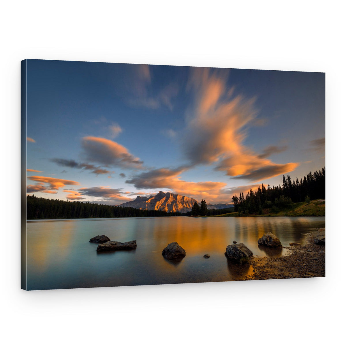 Golden Mountain Lake – Canvas Print