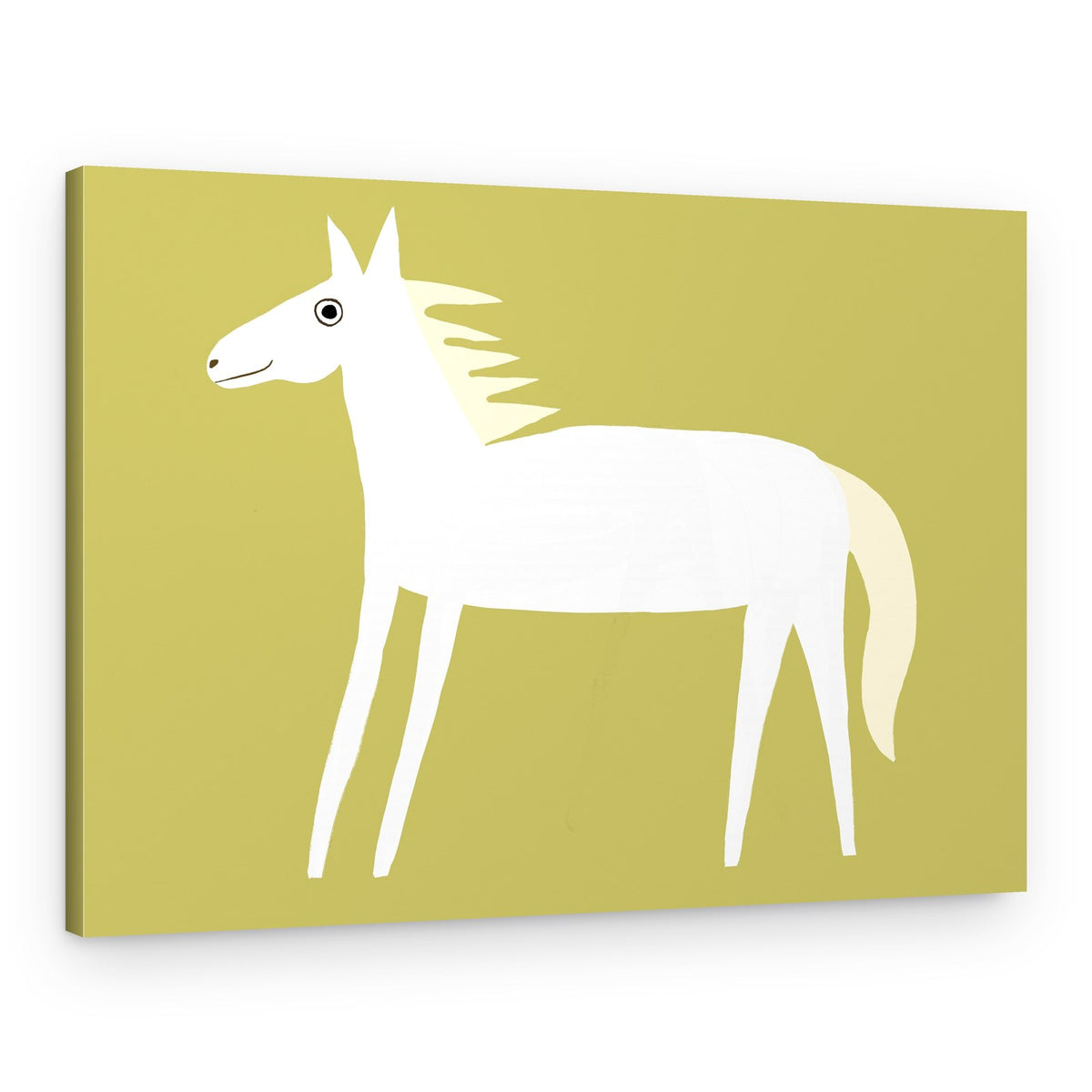 Happy White Horse – Canvas Print