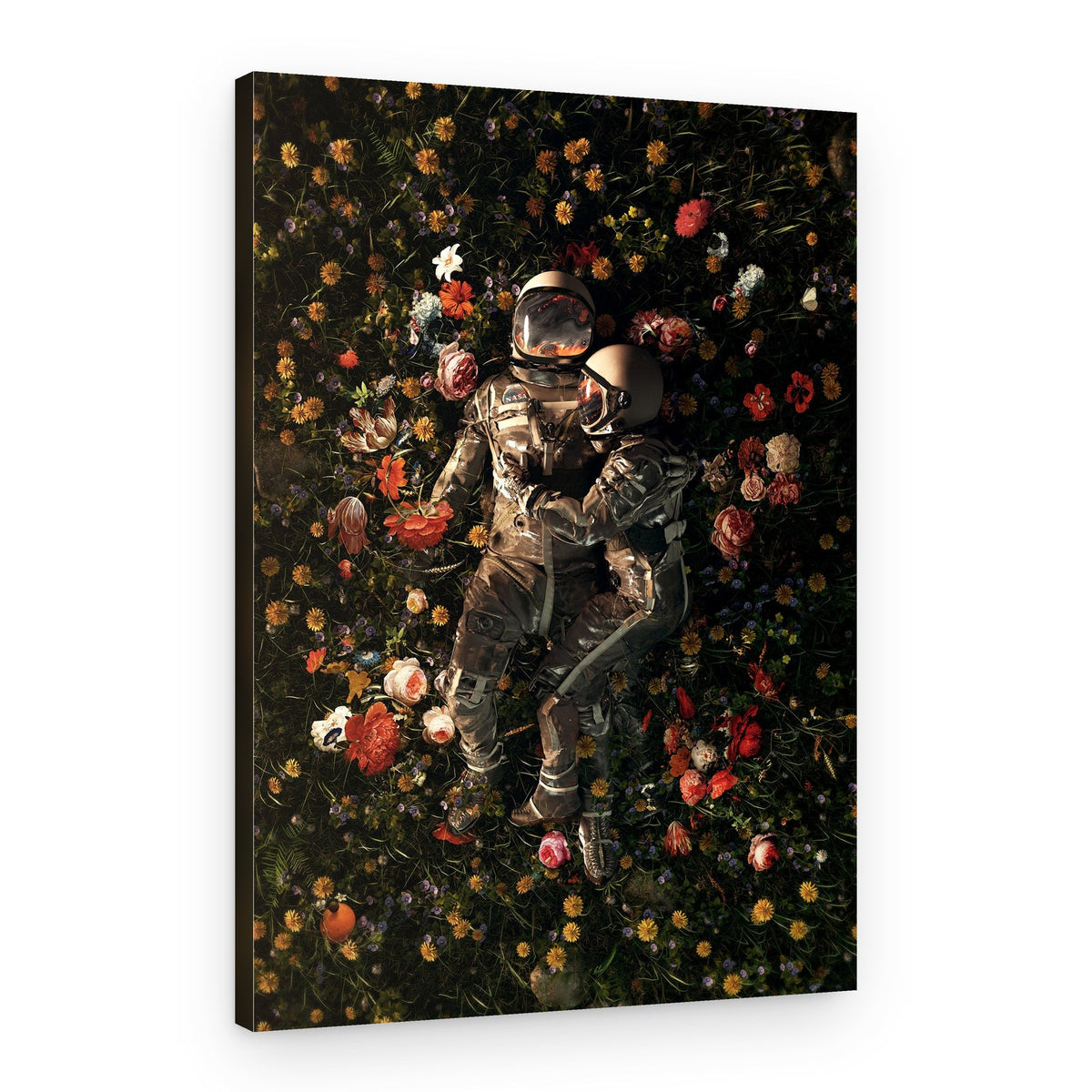 Cosmic Couple Bloom – Canvas Print