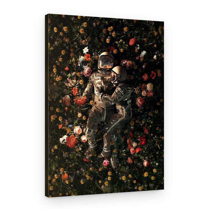 Cosmic Couple Bloom – Canvas Print