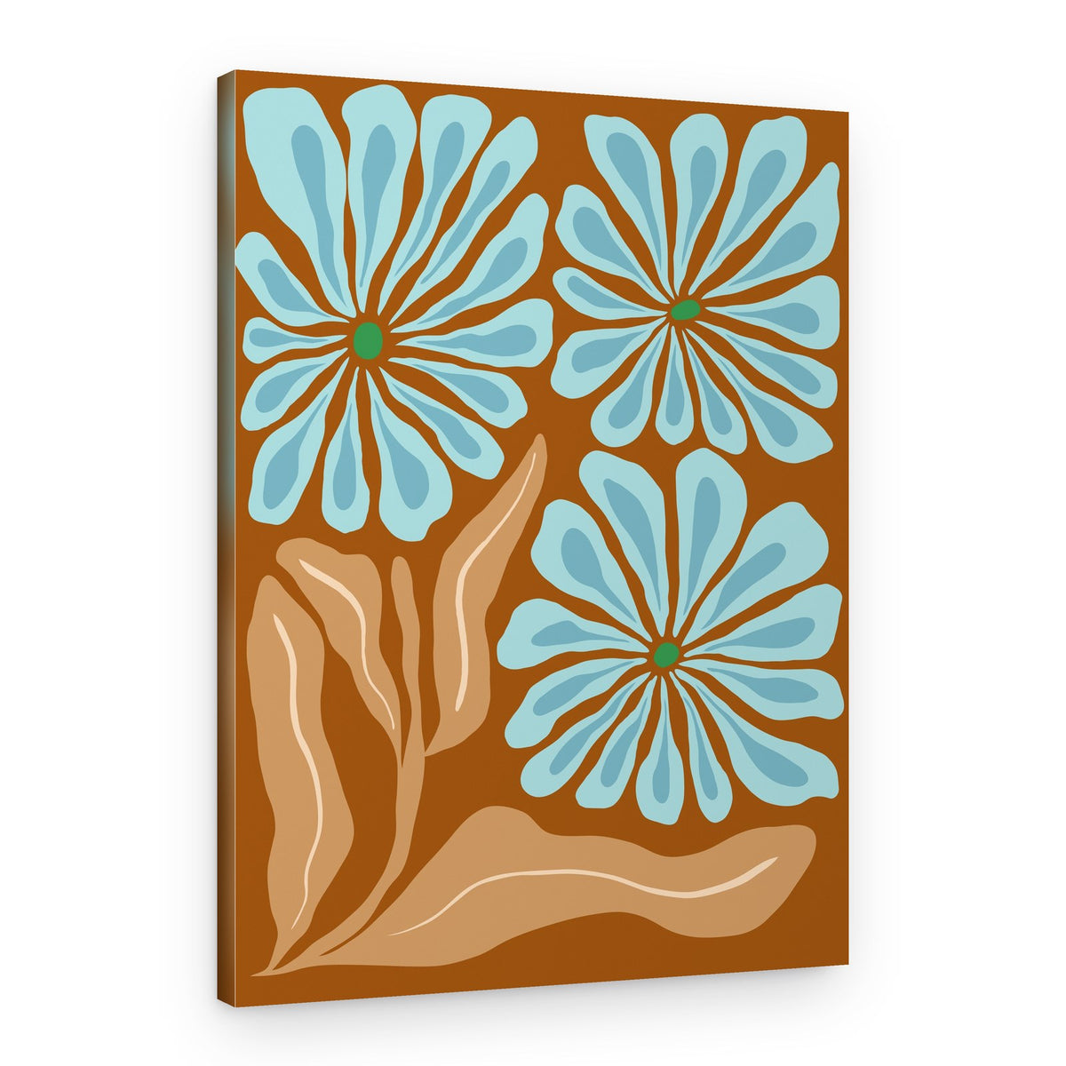 Boho Blue Flowers – Canvas Print