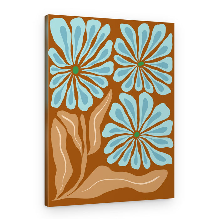 Boho Blue Flowers – Canvas Print