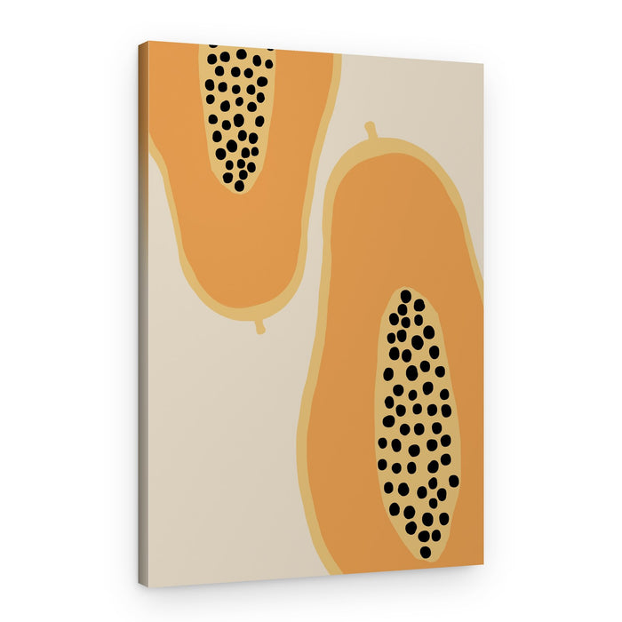 Minimalist Papaya Halves – Canvas Print