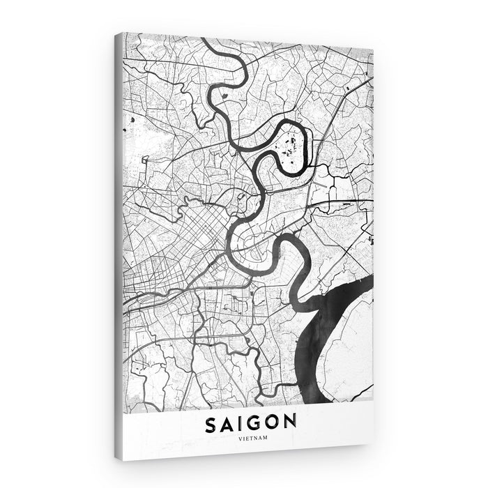 Saigon Vietnam Map – Canvas Print