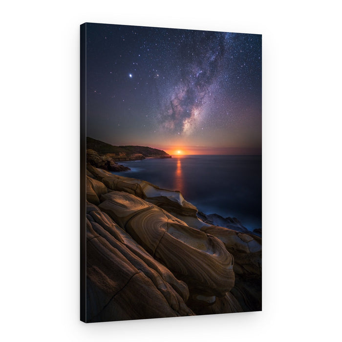 Milky Way Ocean Glow – Canvas Print